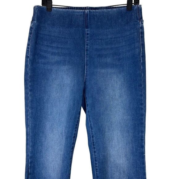 Soft Surroundings Hi-Rise Pull On Denim Jeans Womens Medium Casual Comfort - Picture 3 of 11